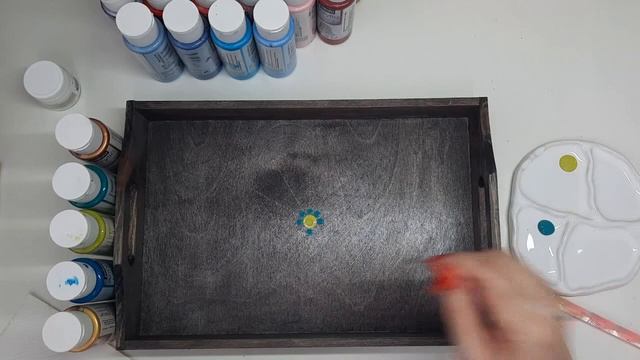 Роспись дотсами | Подносы для кухни смотреть онлайн