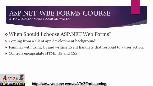 12- When Should I choose ASP.NET Web Forms متى يجب علي أن أختار تطبيقات الواجهات смотреть онлайн