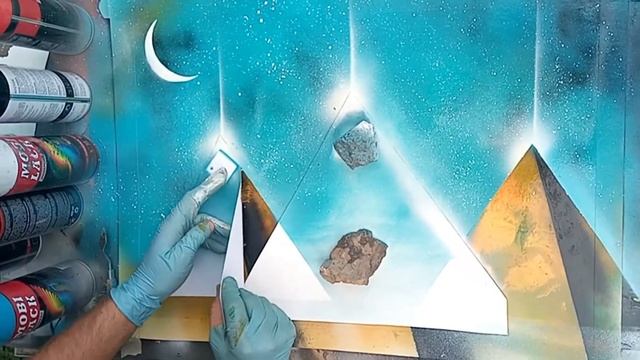 Рисуем пирамиды аэрозольными красками. Spray Paint! смотреть онлайн