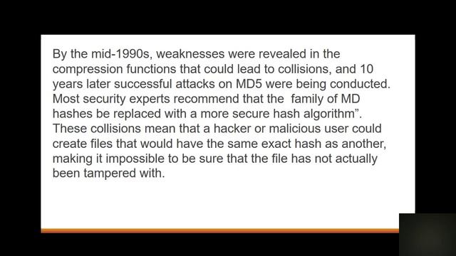 MD5 Hash used for password store and Data Integrity смотреть онлайн