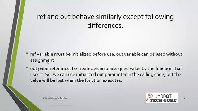 C# Tutorial for beginners--ref and out keywords in c# смотреть онлайн