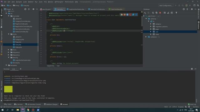 Symfony 5 - урок 10 (регистрация и авторизация на сайте с использованием встроенных механизмов) смотреть онлайн