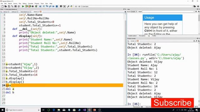 Understanding __str__() and __del__() methods in python смотреть онлайн