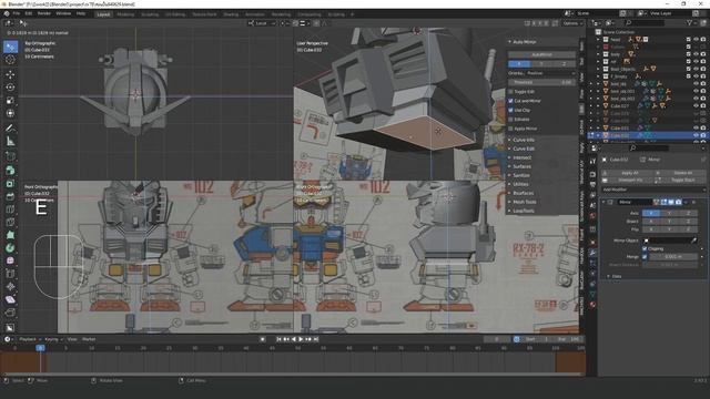 Quick Start Blender # Work Shop SD RX-78 part02-01 Body&Backpack Timelapes смотреть онлайн