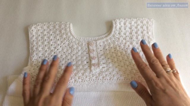 Летнее платье спицами для девочек "Белоснежка" | Готовые работы смотреть онлайн