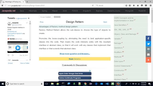 Advantages of Factory method design pattern.
| javapedia.net смотреть онлайн