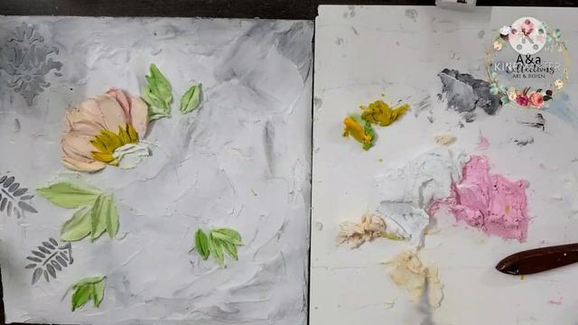 How to make sculpture past flowers, sculpture painting on canvas,texture past, texture past flowers смотреть онлайн