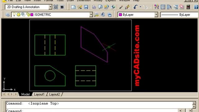 Isometric Drawing in AutoCAD - tutorial from myCADsite.com смотреть онлайн