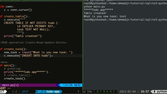Todo app CRUD Python SQLite3 part-3 insert data смотреть онлайн