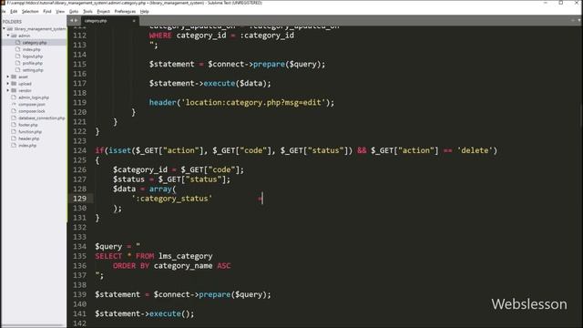 PHP Project On Library Management System - Delete Category Data - 9 смотреть онлайн