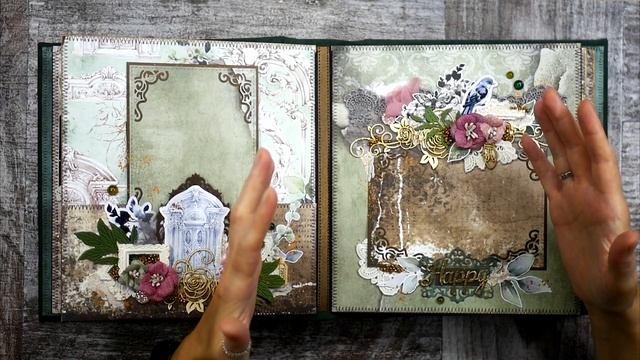 Винтажный фотоальбом из коллекции "Ренессанс". Скрапбукинг | Natalya Yenn. Scrapbooking. смотреть онлайн