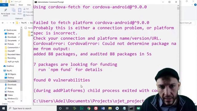 8 Create New Hybrid Android Project from Oracle JET Solve Problem of Faild to Fetch android versio смотреть онлайн