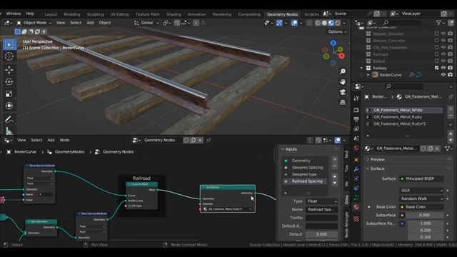 How to create a Railway in Blender - geometry nodes tutorial смотреть онлайн
