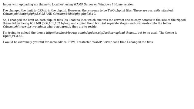 Wordpress: Unable to install and upload theme due to php.ini file смотреть онлайн