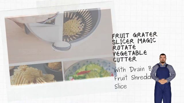 Wet Basket Vegetable Cutter Fruit Grater Slicer Magic Rotate Vegetable Cutter With Drain Basket смотреть онлайн