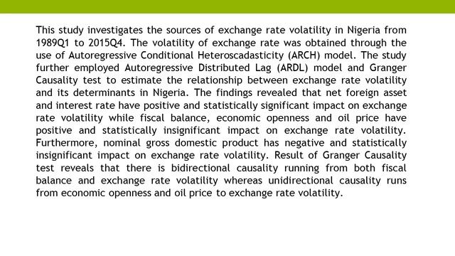 Determinants of Exchange Rate Volatility New Estimates from Nigeria EJEF 31 1 12 смотреть онлайн