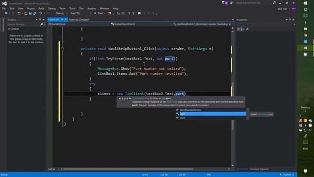 Socket Tutorial P.2 -- Communicating Between A Windows C# Client And A Python Server смотреть онлайн