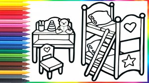 Как нарисовать кровать для детей