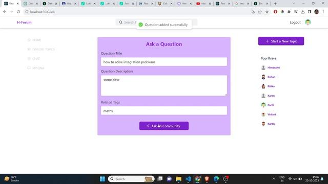 Discussion Forum website using Reactjs, Tailwindcss, Nodejs, mongodb and socket.io Realtime messag смотреть онлайн