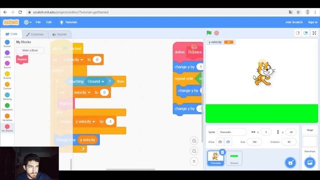 How to code JUMPING and GRAVITY | Make a sprite jump | Realistic game effect - Scratch 3.0 Tutorial смотреть онлайн