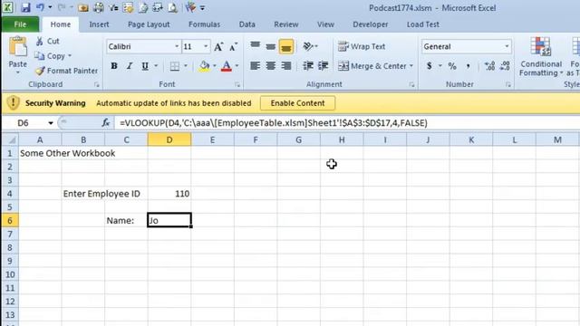 Excel - Links to Closed Workbook Stored in Workbook - Episode 1774 смотреть онлайн