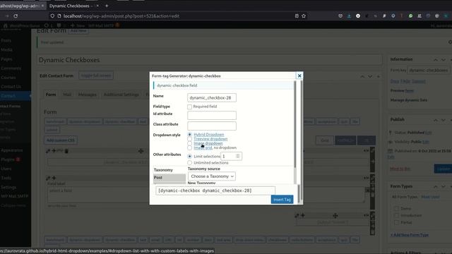 Dynamic checkbox list fields and image checkbox field for the Contact Form 7 WordPress plugin смотреть онлайн