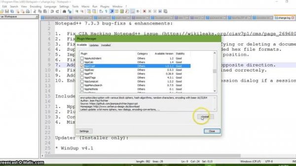 How to encrypt text in text files using notepad++