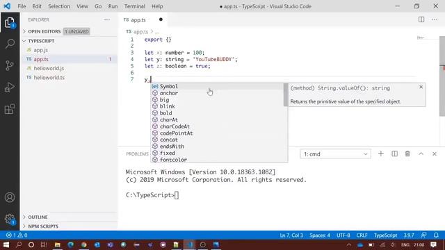 TypeScript Tutorial | Advantage of Data Type : IntelliSense смотреть онлайн