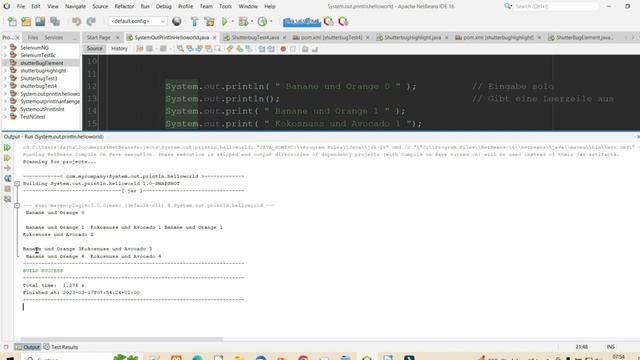 Java System.out.println and System.out.print #4 Beispiel mit Einkaufsliste Obst, Banane..... смотреть онлайн