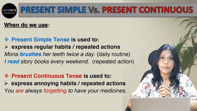 PRESENT SIMPLE TENSE vs. PRESENT PROGRESSIVE/CONTINUOUS TENSE | Their DIFFERENCES & USAGE | смотреть онлайн