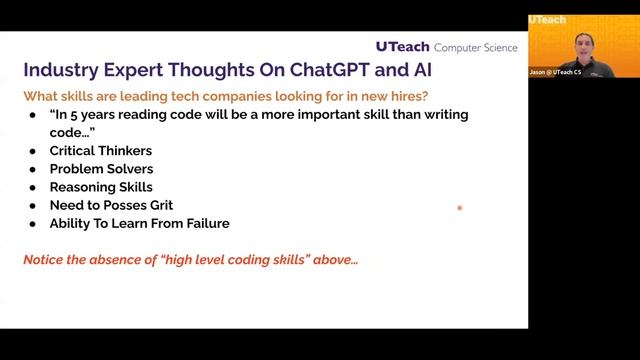 UTeach Support : The Role of ChatGPT in Your CS Class & Codio Behavior Insights смотреть онлайн