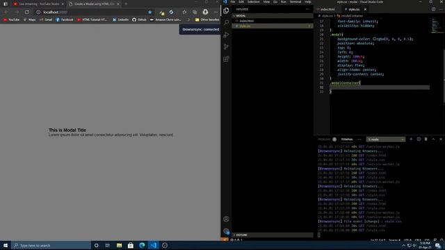 Create a Modal Using HTML, CSS, JS смотреть онлайн