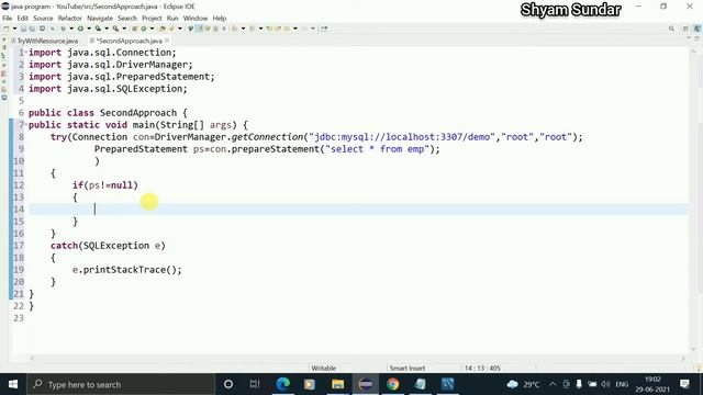 try with resource in jdbc || second approach || Shyam Sundar смотреть онлайн