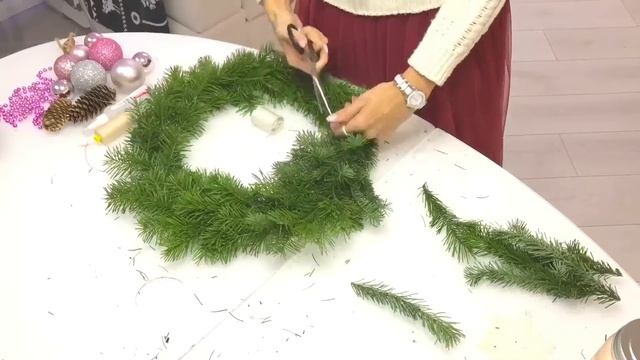 Новогодний веночек своими руками смотреть онлайн