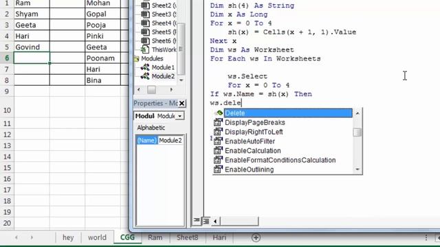 Delete sheet using Excel VBA Array | Excel VBA lesson - 26 | Excel vba array with collection loop смотреть онлайн