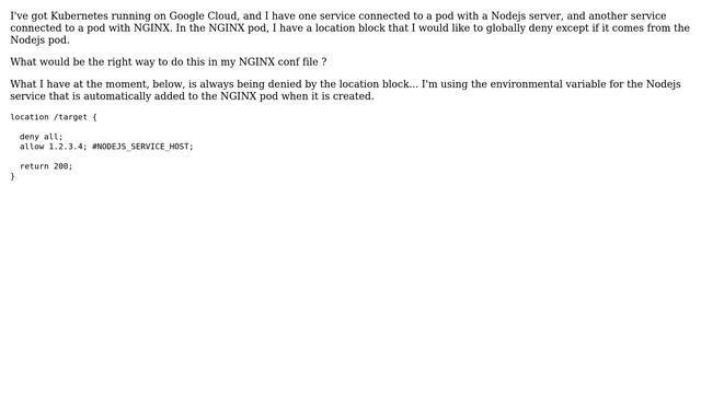 Kubernetes / nginx - how to identify an http request coming from another service within the cluster смотреть онлайн