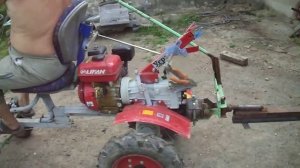 мотоблок угра с передним адаптером в работе