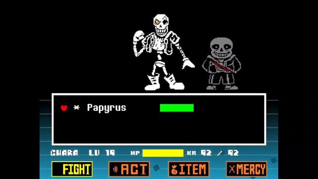 Undertale Disbelief Papyrus Boss Fight