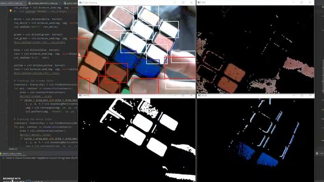 Shape detection and color tracking using OpenCV смотреть онлайн