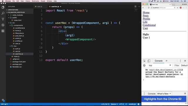 HOC's Continued in React Router in React js смотреть онлайн