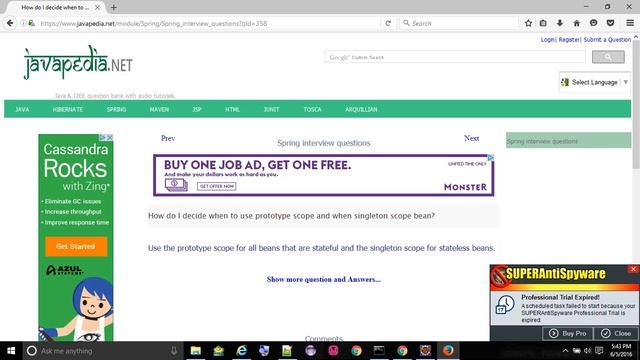 How Do I Decide When To Use Prototype Scope And When Singleton Scope Bean?
- Javapedia.net