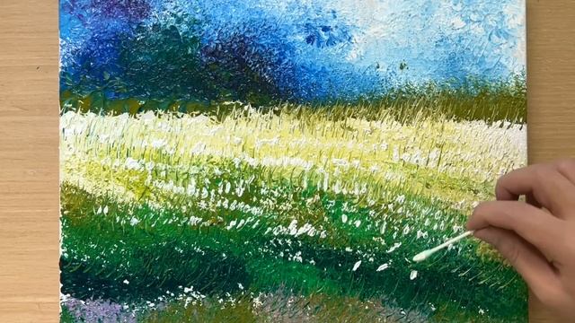 Painting A Reed Field / Acrylic Painting Techniques