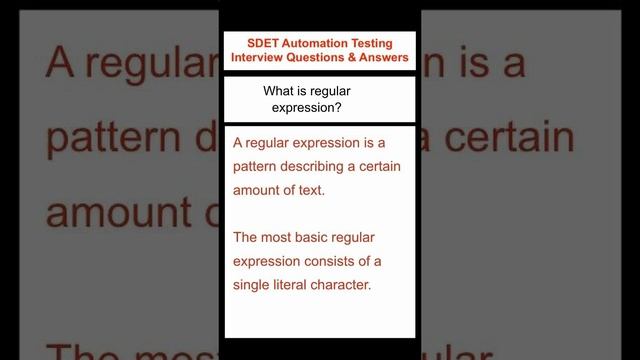 What is Regular Expression? SDET Automation Testing Interview Questions & Answers смотреть онлайн