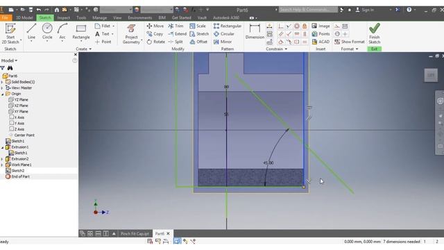 Pinch Fit Cap Drawing using AutoCAD Inventor (UNISA CAD161S, Mechanical Eng.) Autocad Inventor 2017 смотреть онлайн