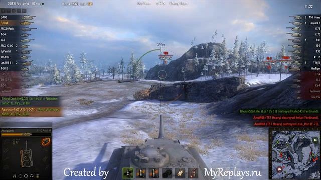 WOT: Arctic Region - E-50 Ausf.M - 4 frags - смотреть онлайн
