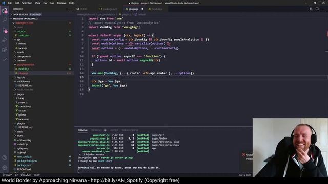 ? Live - Building my Nuxt Blog (Vue) - Ep 6: Google Analytics and some UI смотреть онлайн