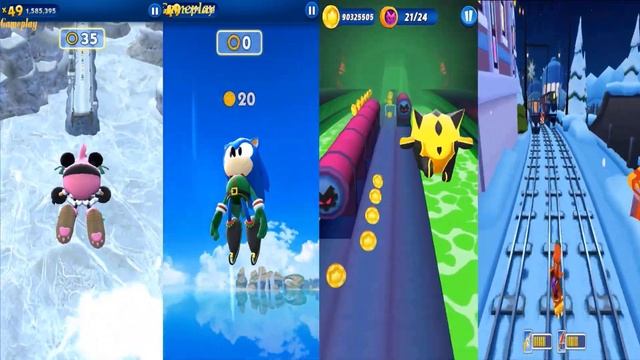 Subway Surfers Christmas 2020 VS SONIC DASH 2020 VS 2023 VS Om Nom Run CHRISTMAS 2020 Gameplay HD смотреть онлайн