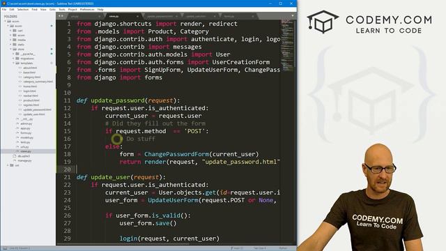 23. Update User Password - Django Wednesdays ECommerce 23 смотреть онлайн