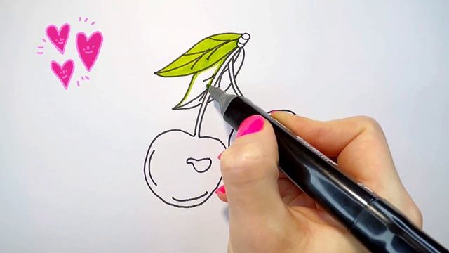 Bolalar uchun gilos rasm chizish/Drawing cherries for children/Как нарисовать вишню для детей смотреть онлайн