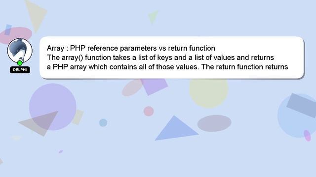 Array : PHP reference parameters vs return function смотреть онлайн